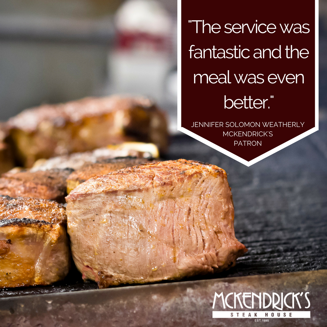 "The service was fantastic and the meal was even better." --Jennifer Solomon Weatherly, McKendrick's patron #restaurantreview #atlantafoodie