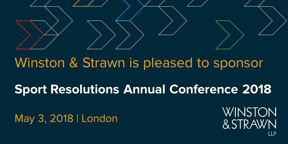 Winston is proud to once again sponsor the Sport Resolutions Annual Conference, taking place in London on May 3, 2018 ow.ly/frf130j2cgm @SportRes_UK #sportslaw