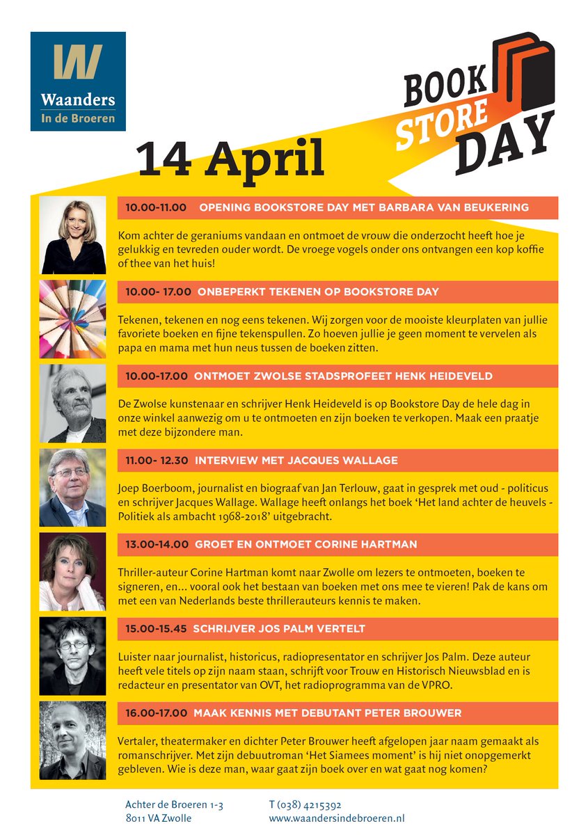 Nog even en we vieren de Boekhandel! Op 14 april staat de hele dag in het teken van <a href="/BookstoredayNL/">BookstoredayNL</a> met een mooi programma, scherpe aanbiedingen en exclusieve uitgaven.