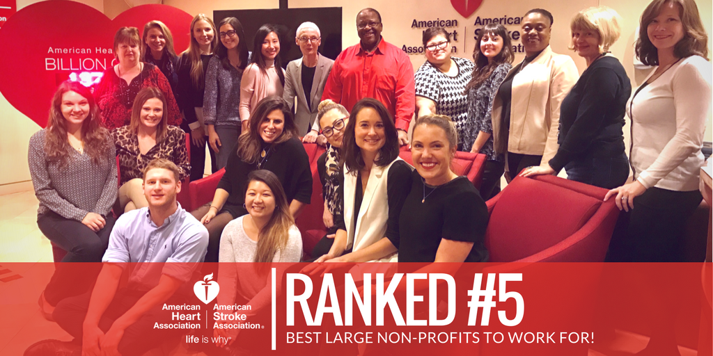 Eight years running! <a href="/American_Heart/">American Heart Association</a> has again been named one of the best nonprofits to work for by <a href="/NonProfitTimes/">NonProfit Times</a> #TheAHALife bit.ly/2GAgk4Q
