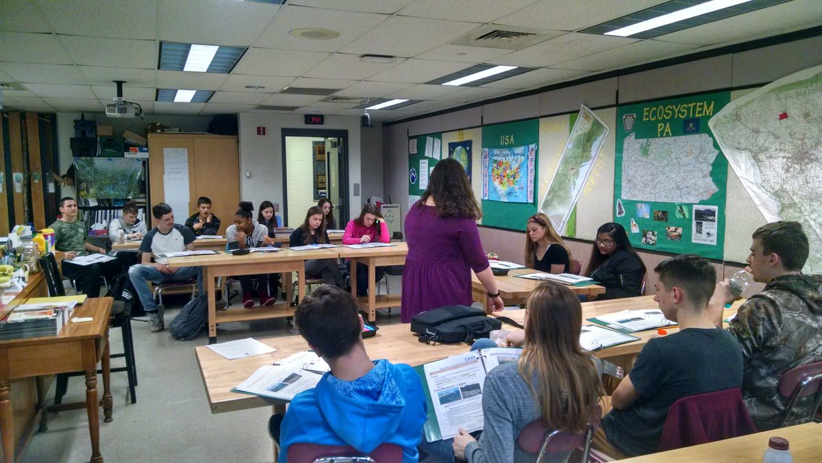 Checking out what fellow #psuaged18 member <a href="/BeckerAngelaM/">Angela Marie Becker</a> is doing at Manhiem Central High School during her student teaching.  Learning about perceptions of the environment with her freshman EEE class!