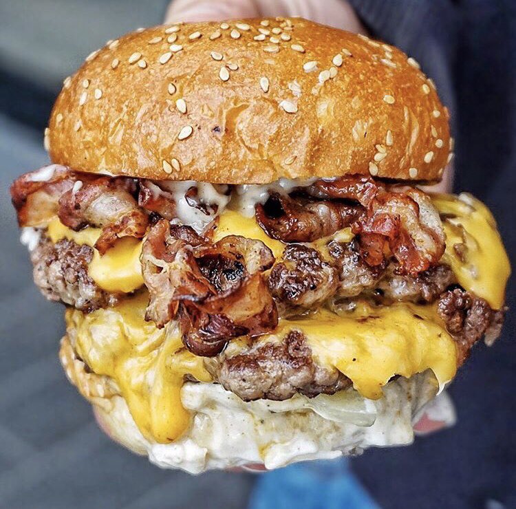 CHAMPIONS LEAGUE calls for the champion of all burgers - The B.B.B. by <a href="/burgerandbeyond/">BURGER&BEYOND</a>. See you at #Dinerama for street food, bars and football TOMORROW from 5pm. ⚽️🍔 #UCL