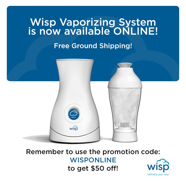 “Massachusetts residents may now purchase the Wisp in our online store at hubs.ly/H0bx-jB0 Use the coupon code WISPONLINE to save $50 and receive free shipping! (Note: Wisp pods sold separately in limited markets. 
.
.
#wisp #wispvapor #vaporizer #mmj #wisponline