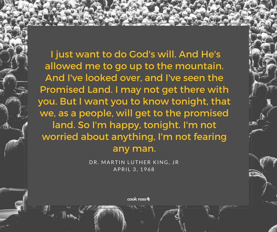 cookross's tweet photo. Today, we remember Dr. Martin Luther King Jr's last moving speech in Memphis, TN. We have come so far, but still have #SoMuchFurtherToGo. https://t.co/jqKQf13RkD