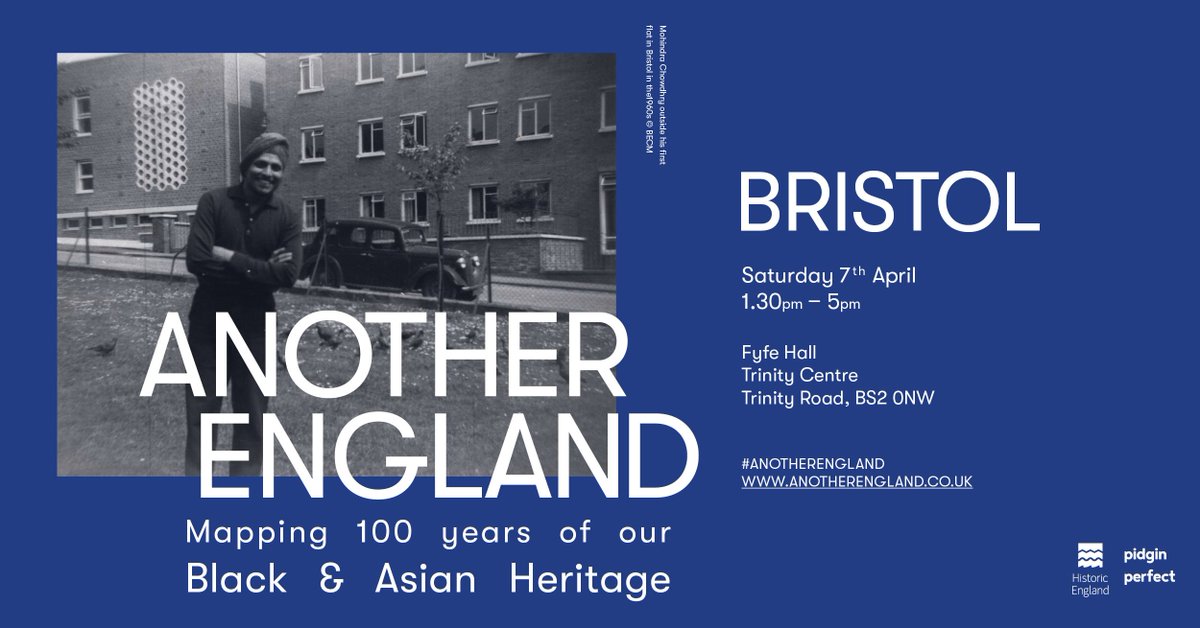 #Bristol come and join us Sat 7th April 1.30-5pm for #AnotherEngland mapping spaces important to Bristol's Black & Asian heritage over the past 100 years!  @pidginperfect @HatchEvents & @HistoricEngland will be at @TrinityBristol for this free, family friendly afternoon