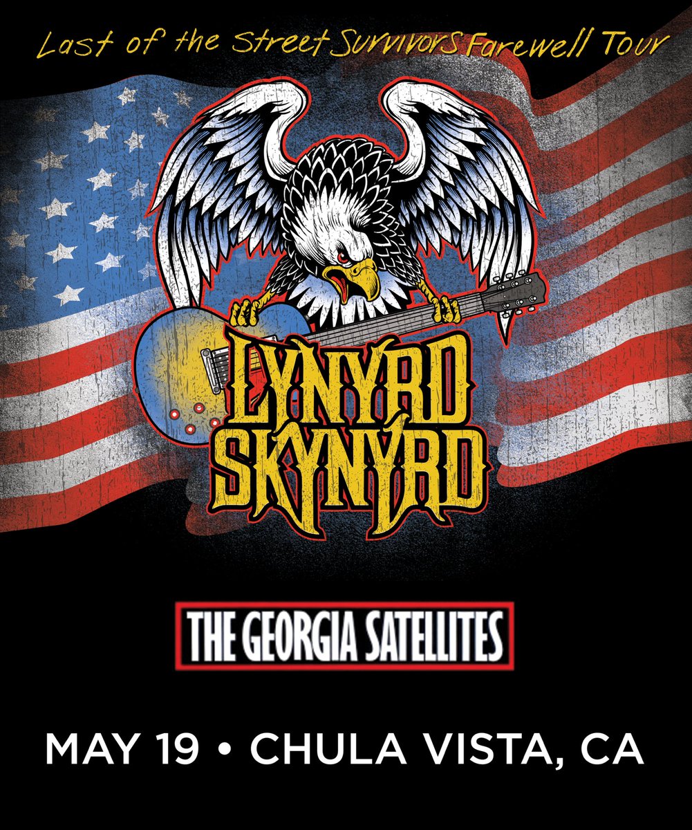 Live Nation San Diego (@livenationsd) on Twitter photo We are stoked to welcome The Georgia Satellites on Saturday, May 19th! They will join Lynyrd <a href="/Skynyrd/">Lynyrd Skynyrd</a>, <a href="/OutlawsMusic/">The Outlaws</a>, <a href="/JTRevival/">Jamestown Revival</a> for the Last of the Street Survivors Farewell Tour! Get your tickets here: lvn.tn/2f3 We are stoked to welcome The Georgia Satellites on Saturday, May 19th! They will join Lynyrd <a href="/Skynyrd/">Lynyrd Skynyrd</a>, <a href="/OutlawsMusic/">The Outlaws</a>, <a href="/JTRevival/">Jamestown Revival</a> for the Last of the Street Survivors Farewell Tour! Get your tickets here: lvn.tn/2f3