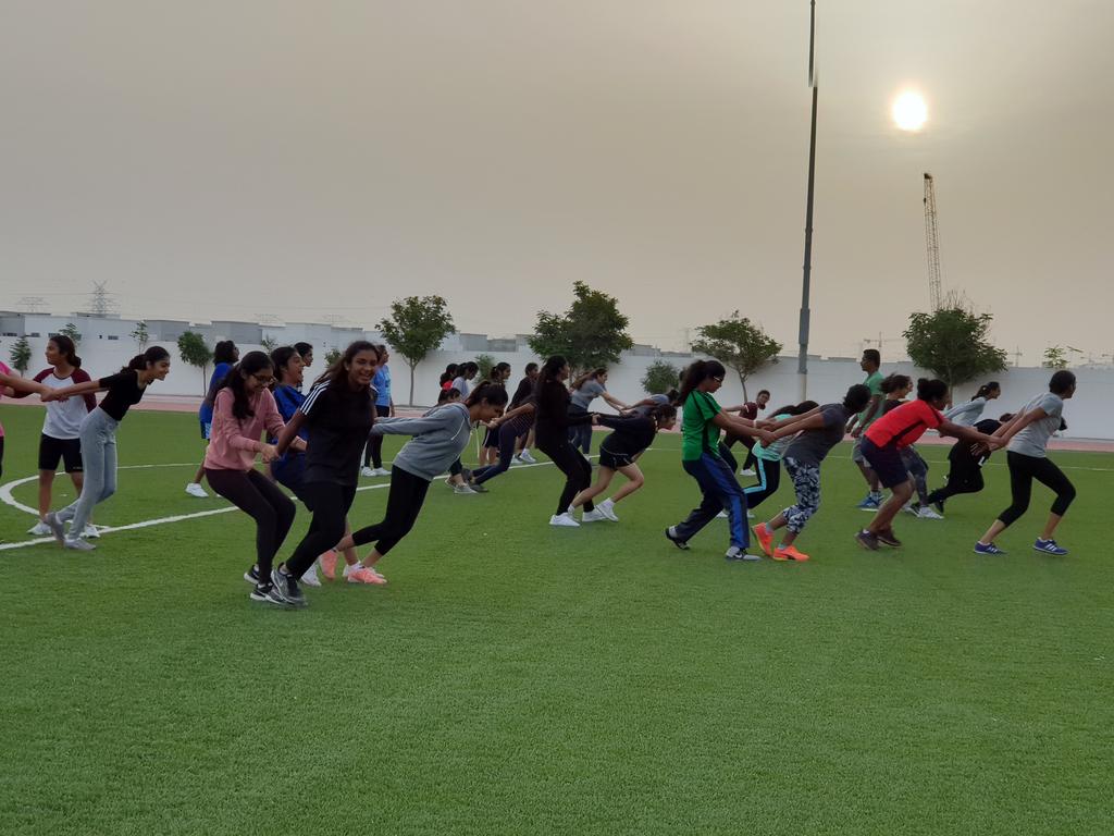 GMADofE's tweet photo. Who says you can't have fun while exercising!! Girls pair up to get fit! #Day2  Morning Conditioning #teamwork #DofEBronzetrek @KNargish @DxbModern @AvinashSurve20 @TraffordGregor1 https://t.co/JxMqayjdeP