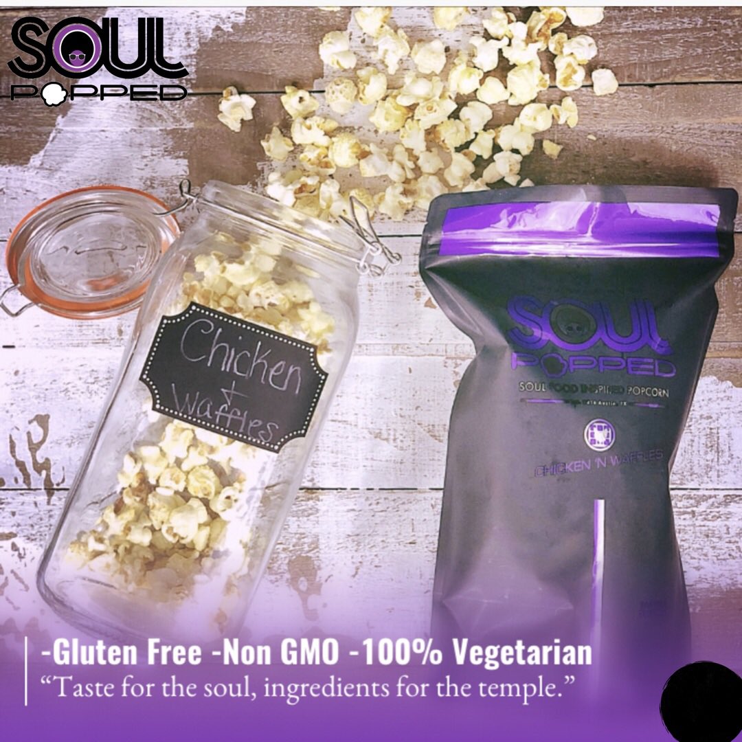 SoulFoodPopcorn's tweet photo. Want that Chicken n Waffle taste without the guilt of ruining your diet?

Soul Popped has you covered with our healthy, mind blowing, Soul Poppin..... 

✨✨✨Chicken n Waffle! ✨✨✨

Currently available on @amazon along with our 6 other flavors!!! #popcorn https://t.co/gYSjAdmw5X