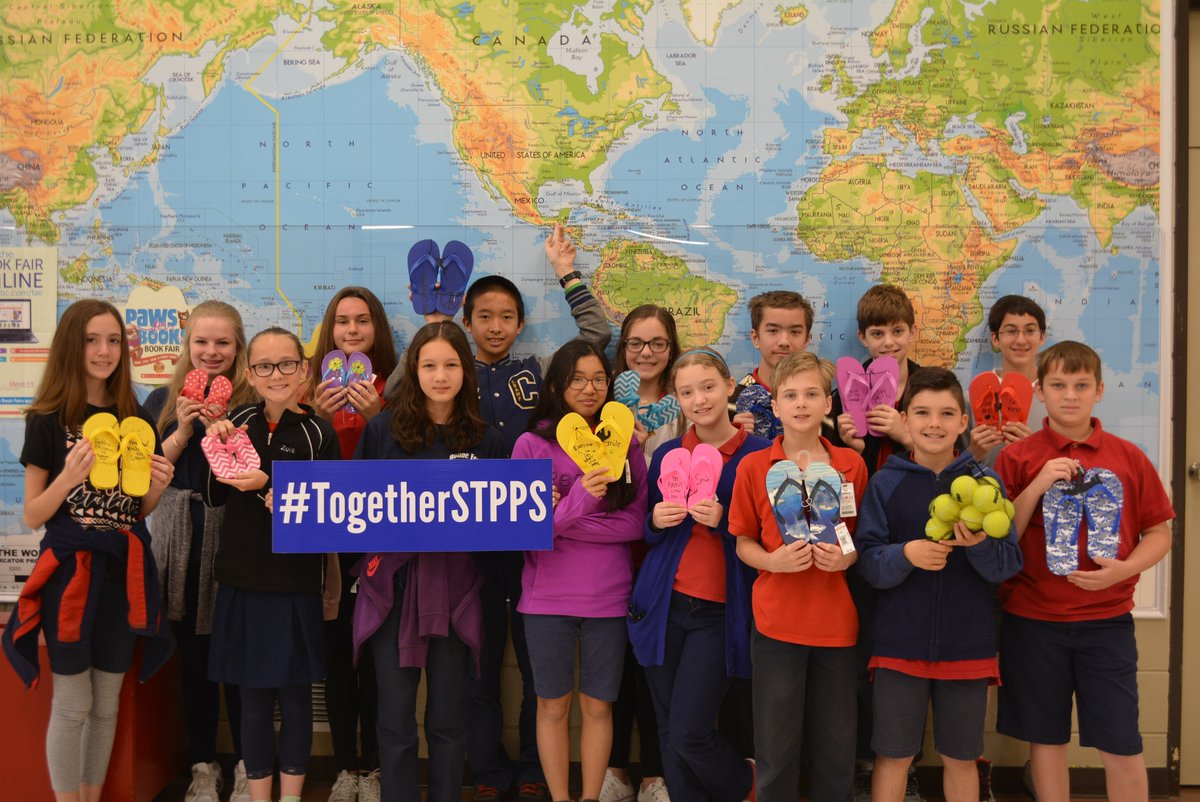 stppschools's tweet photo. So what are you doing with your Spring Break free time?
The Bonne Ecole SHINE Club collected flip-flips, tennis balls, and photos to send to Belize with Dos Amigos, a group of Slidell doctors and dentists who do free medical and dental work.
#TogetherSTPPS https://t.co/HSxzD2oiFK