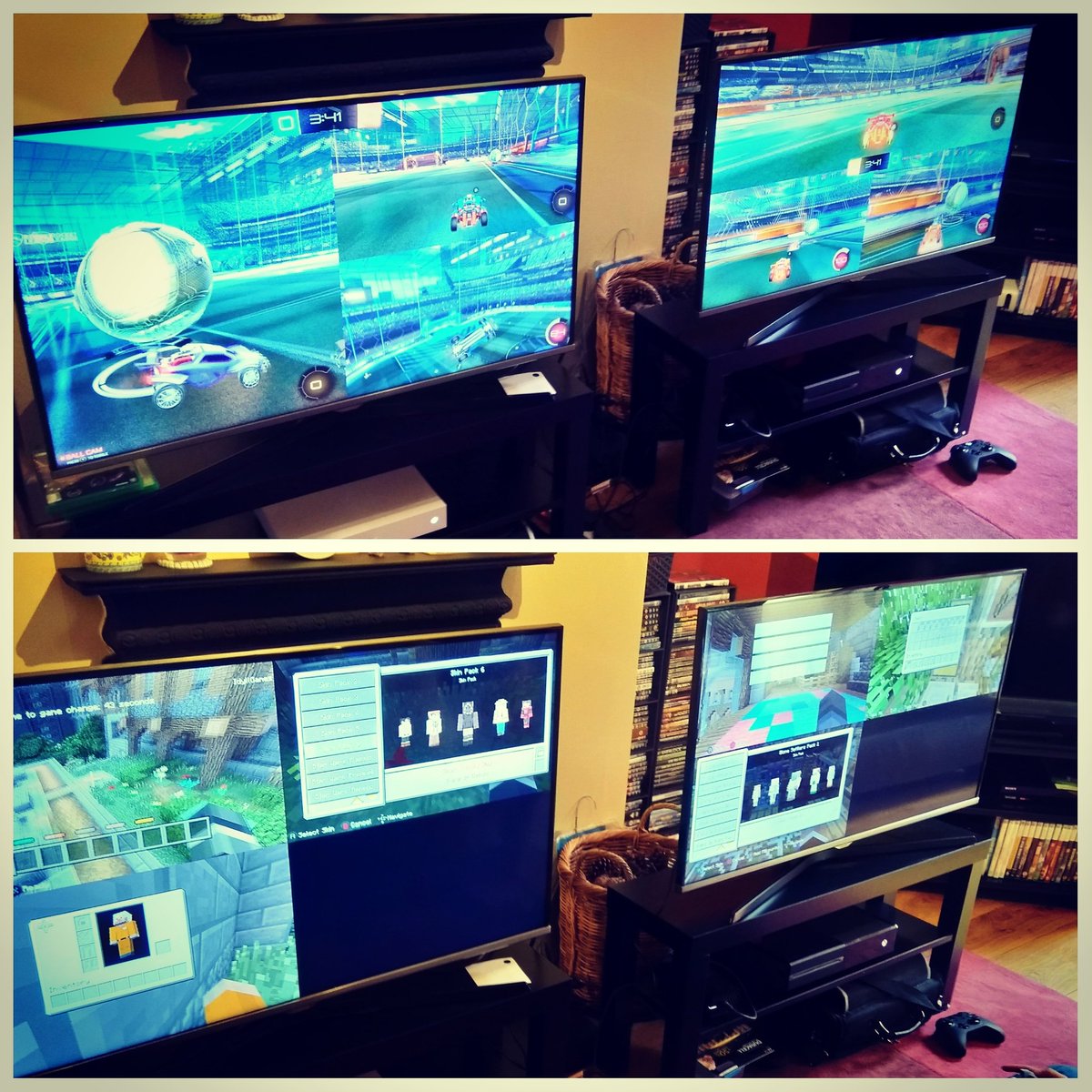 IdyllGames's tweet photo. Almost defeated by technical issues, but Xbox Live is back up and so we have some serious, 6 Player, All Vs All #Minecraft happening right about now! https://t.co/PWJf0H7WlB
