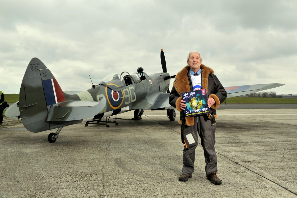 What a weekend of celebrations for #RAF100! Thank you to
everyone who got involved, including the inspirational 96-year-old Squadron Leader Allan Scott DFM who took to the skies in his beloved Spitfire at Biggin Hill where he first flew from with Squadron 124 aged just 19.