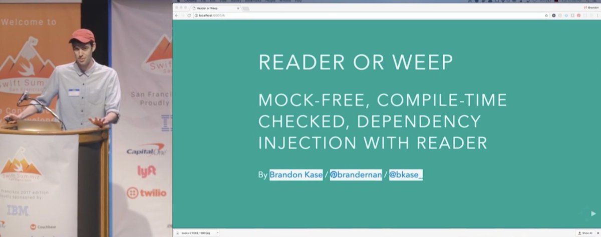 SwiftSummit's tweet image. New talk video: Mock-Free, Compile-Time checked, dependency injection with Reader - by @bkase_ from Swift Summit &apos;17. Watch it here 👉 skilled.io/u/swiftsummit/…