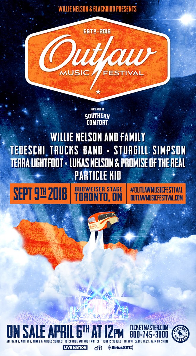 terralightfoot's tweet photo. So pleased to announce that I’ll be a part of Outlaw Music Festival alongside the amazing @WillieNelson @DerekAndSusan @SimpsonSturgill @lukasnelson https://t.co/tOeq2txiTe