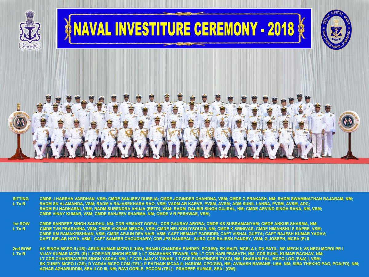 #NavalInvestitureCeremony Group photo of all the awardees with Adm S Lanba CNS