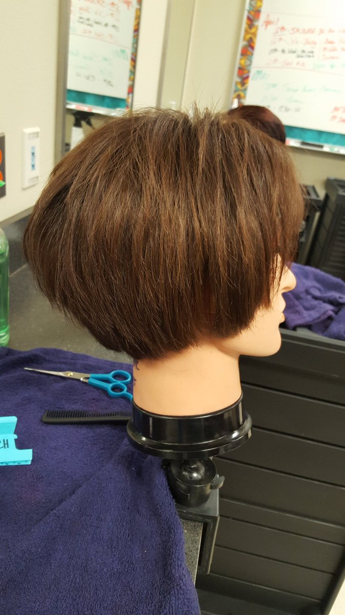 ATCCosmo's tweet photo. Brett, the manikin has a new look! Cosmo I rockin the cuts and styles! Proud Momma B!#ATCCOSMO #ATC#DentonISD https://t.co/kbKvemVgJM