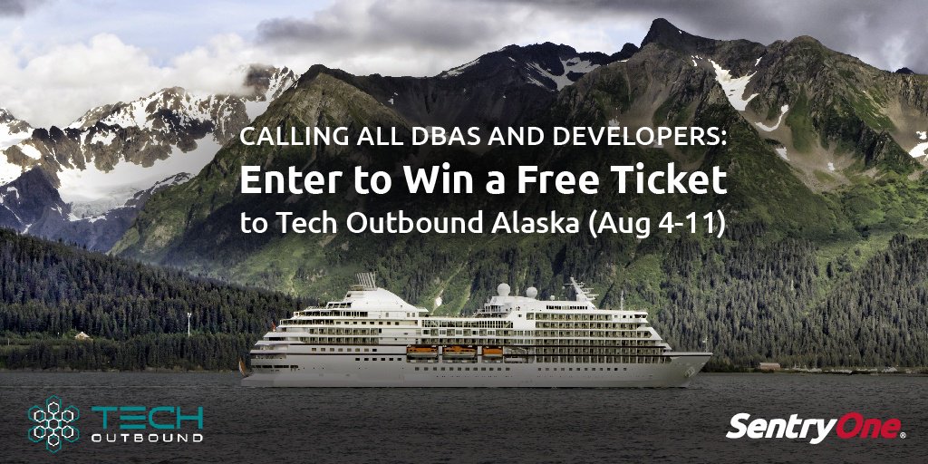 SentryOne's tweet image. We are thrilled to partner with @techoutbound and raffle off a free ticket to their Alaska 2018 #SQLCruise!
Join @SQLSaurus @kekline and other SQL Experts for a week at sea learning all things #SQLServer. Enter to win: hubs.ly/H0bxpJ70
