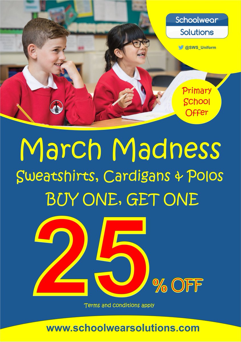 SWS_Uniform's tweet image. Our #MarchMadness2018 offer was a huge success! 

So much in fact that we've decided to extend it until Saturday the 14th April!

Don't miss out! visit us in-store today!

#schooluniform #RetailTuesday #School #NoJoke #NoAprilFools
