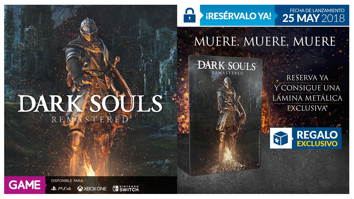 xboxers_es's tweet image. Si reservas Dark Souls Remastered en @VideojuegosGAME te llevas esta placa metálica en exclusiva #GitGood