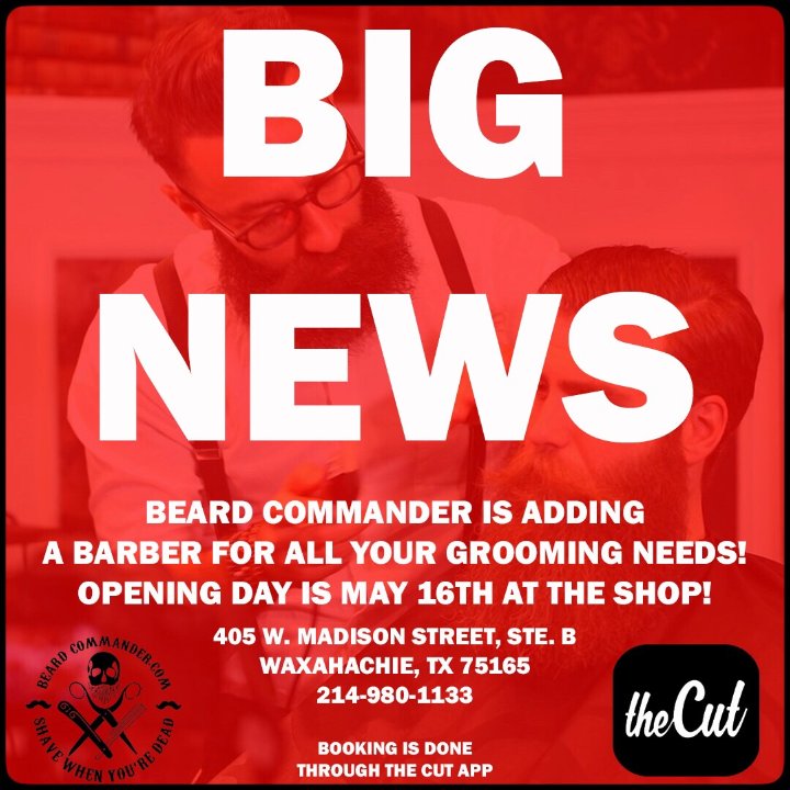 BeardCommander's tweet photo. We are so excited to announce! Who will be our first groomed customer on May 16? Download theCut app now to start booking!
Tag a friend and share👇🏼
•
#shavewhenyouredead
#beardcommander
#barber #groom
#beard #beardcare #onestophairshop https://t.co/iQyO7oGG64