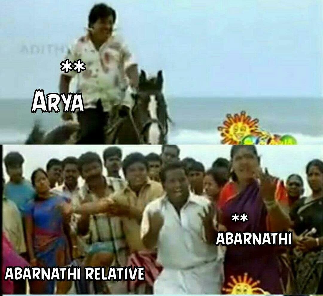 abarnathihaters's tweet photo. Today show be like 👉👉👉👉👉
@AbarnathyArmy @arya_offl #EngaVeetuMappillai 💐💐💐 https://t.co/0lDwngt5N9