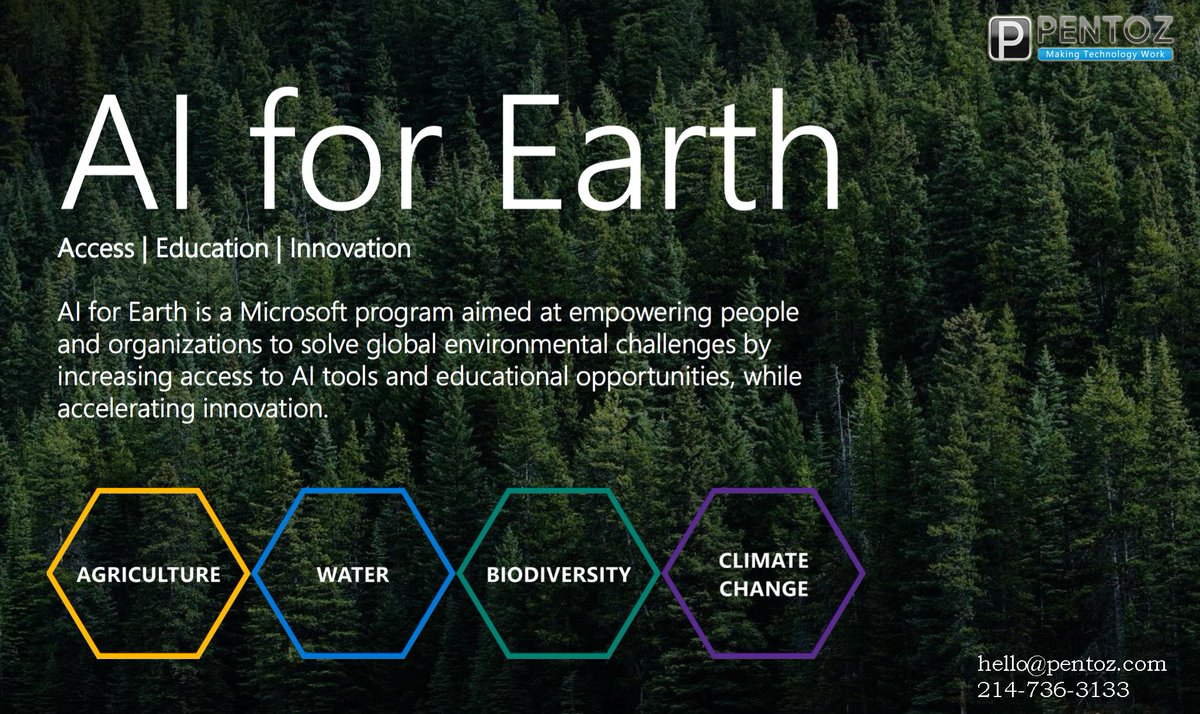 New post (##AI for Earth) Pentoz Innovation Lab - pentoz.com/tech/ai-for-ea… pentoz.com/tech/wp-conten…  #Advertising #Artificialintelligence #Brand #Branding #Digitalmarketing #ExceedEveryday #Intelligenceartificielle ...