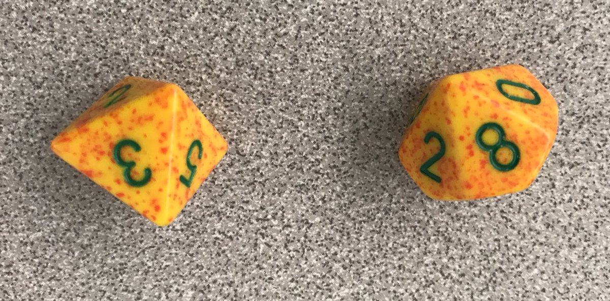 Rolling a ten sided die and an eight sided die and summing the values. You have 18 markers to place on the game board. Where you putting them?Follow thread to see what unfolded in my  #mbf3c class. #iteachmath  #mtbos