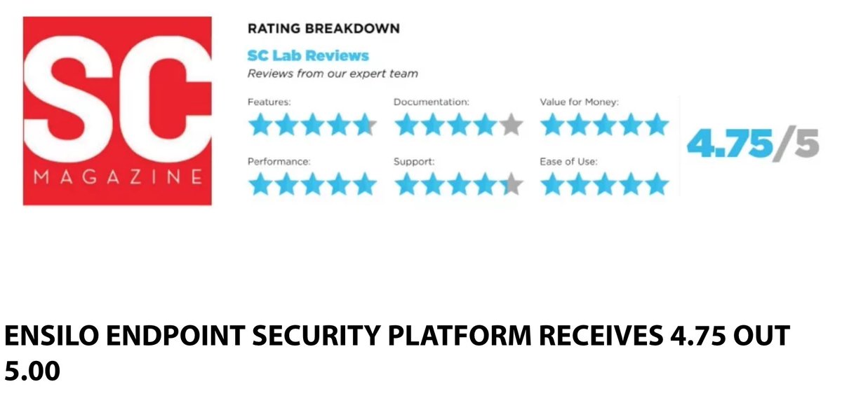 We are honored to receive 4.75 out of 5.0 from SC Magazine goo.gl/znBdU7