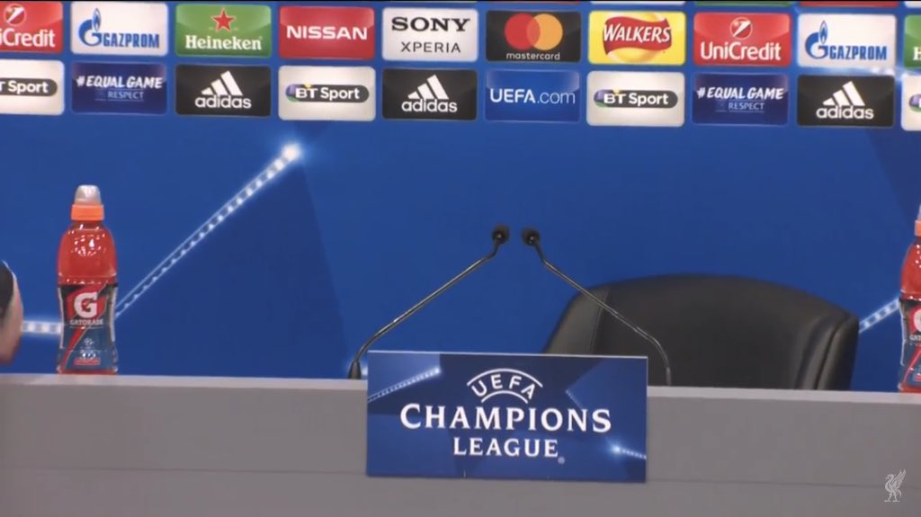 JamieS7501's tweet photo. @LFC Live scenes of the press room at Old Trafford ahead of Man United's Champions League quarter final.... https://t.co/51ovADH9WX
