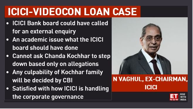 ETNOWlive's tweet photo. Cannot ask Chanda Kochhar to step down based only on allegations, says N Vaghul, ex-Chairman, ICICI Bank. Also, says that he is satisfied with the way ICICI is handling corporate governance. #IndiaDevelopmentDebate #ICICIUnderLens
@SupriyaShrinate https://t.co/moy1WXRUO8