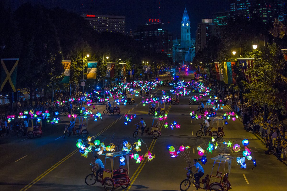 PewCenterArts's tweet photo. .@CaiGuoQiang's "Fireflies" heads to @LightCityBmore, April 14-21. Commissioned by @assocPublicArt, "Fireflies" is Cai’s largest #publicart project in the US in a decade. #FirefliesPhilly #caiguoqiang https://t.co/Cna77ckCTG https://t.co/Ll3eLyr1ug
