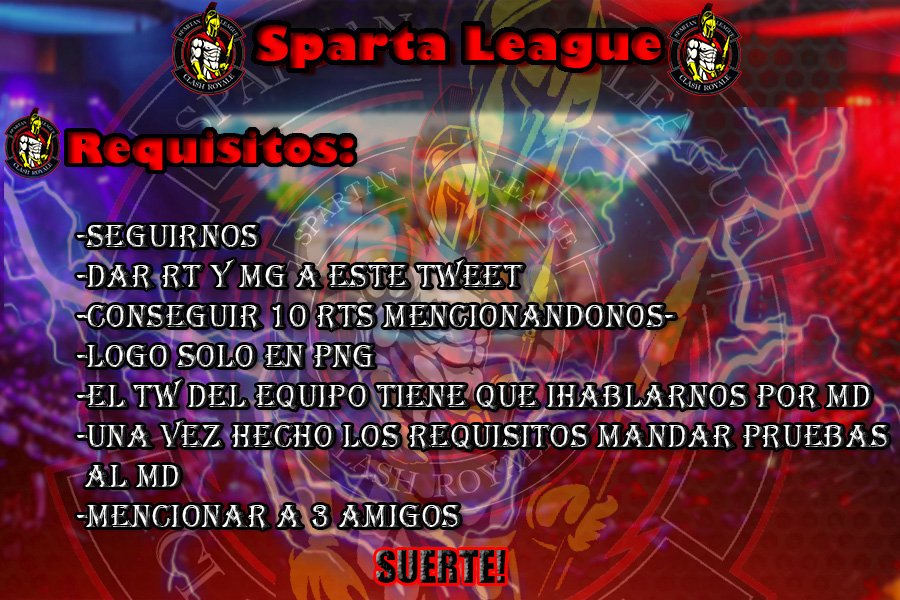 Hola nos ayudarían con 10 RT para entrar a la super @SpartanCup_Gg se agradece el apoyo.