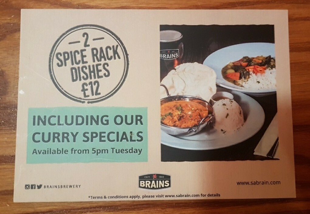 Don’t forget that tonight is ‘Spice Night’.. 2 dishes from the Spice Rack for £12 🔥🍴