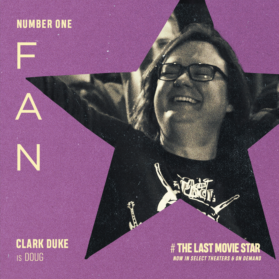 #ClarkDuke plays Doug, Burt's biggest fan in #TheLastMovieStar — now playing in theaters &amp; on demand!