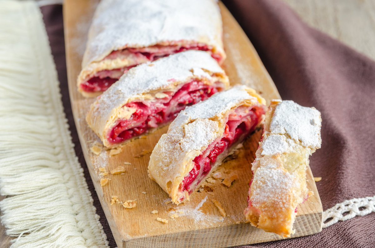 Cherry strudels are our kind of treat - sweet and decadent 🍒