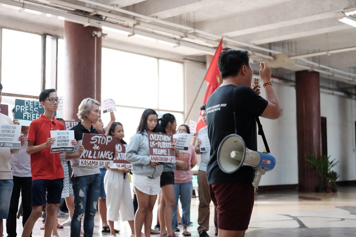 lfscssp's tweet photo. ICYMI: LFS and several student groups held a protest action to commemorate the 2nd anniversary of the Kidapawan Massacre and demand justice for the the death of three farmers shot at by state forces and for hundreds of other farmers killed under the notorius Oplan Kapayapaan. https://t.co/JfJyRmkkO5