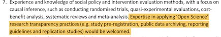 Thees F Spreckelsen (@tspreckelsen) on Twitter photo Great to see #Openscience & #Replication expertise as job criteria for
Associate Professorship of Evidence-Based Policy Evaluation <a href="/DSPI_Oxford/">Oxford DSPI</a>
bit.ly/AP_EBPE (closing 18/04).
<a href="/CEBI_DSPI/">CEBI Oxford</a> @GrantSeanP <a href="/deevybee/">Dorothy Bishop</a> Great to see #Openscience & #Replication expertise as job criteria for
Associate Professorship of Evidence-Based Policy Evaluation <a href="/DSPI_Oxford/">Oxford DSPI</a>
bit.ly/AP_EBPE (closing 18/04).
<a href="/CEBI_DSPI/">CEBI Oxford</a> @GrantSeanP <a href="/deevybee/">Dorothy Bishop</a>