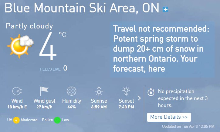 BlueMtnResort's tweet photo. With rumours of 20+ cm of snow in the forecast, let us know what you'll be doing...

Hit RT if you're planning to hit the slopes tomorrow OR hit the ❤️ if you're taking cover and hibernating until summer!  #ONstorm cc: @weathernetwork https://t.co/XE9YvfT3E1