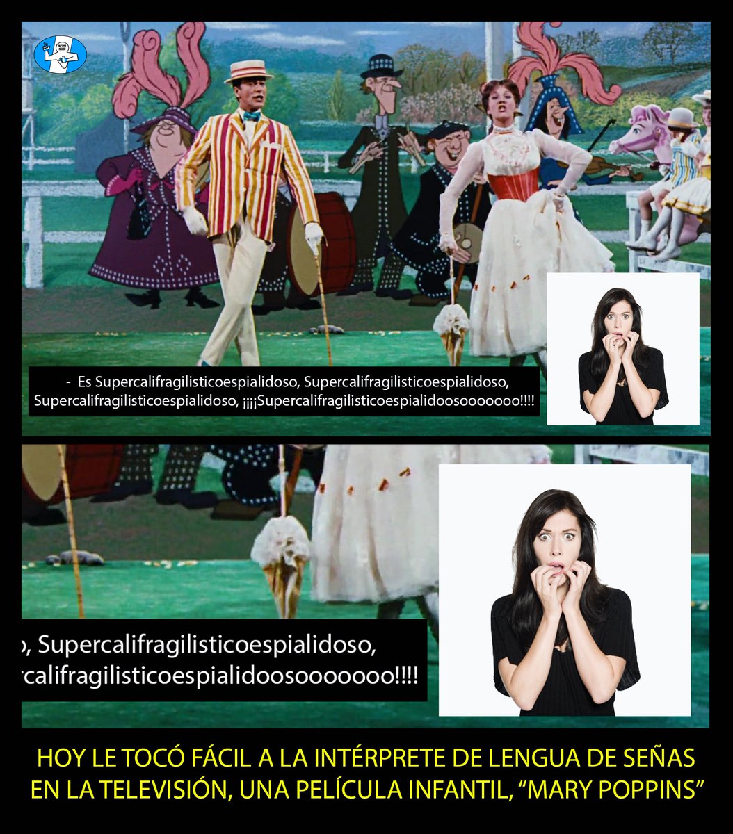 NOTISOR's tweet photo. #HumorILS #NotiSor HUMOR
HOY LE TOCÓ FÁCIL A LA INTÉRPRETE DE LENGUA DE SEÑAS EN LA TELEVISIÓN, UNA PELÍCULA INFANTIL, “MARY POPPINS” https://t.co/MTAInUTYDM
