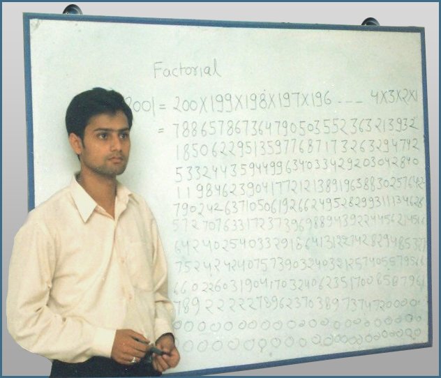 NitinVatsBP's tweet photo. Old Memories @elonmusk
-When Prof Pranesachar,Head ,International Mathematics Olympiad, India asked me to calculate Factorial 200! = 200*199*198............3*2*1. I was so geeky that time. I believe that we are a machine.The universe is Virtual so why virtual world can't be real https://t.co/3BeDPyy8tx