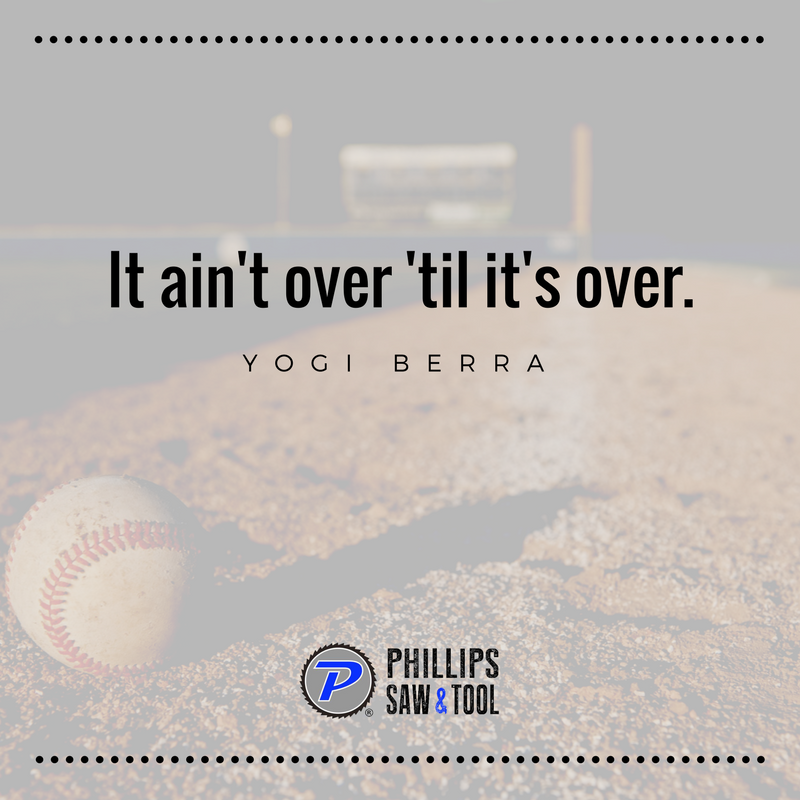 PSAWS1403's tweet photo. Enough said. Your day ain't over 'til it's over. Keep working hard! #PSAWS #Sharpening #Sawblades #Bandsawblades https://t.co/ZUEJcTUx8B