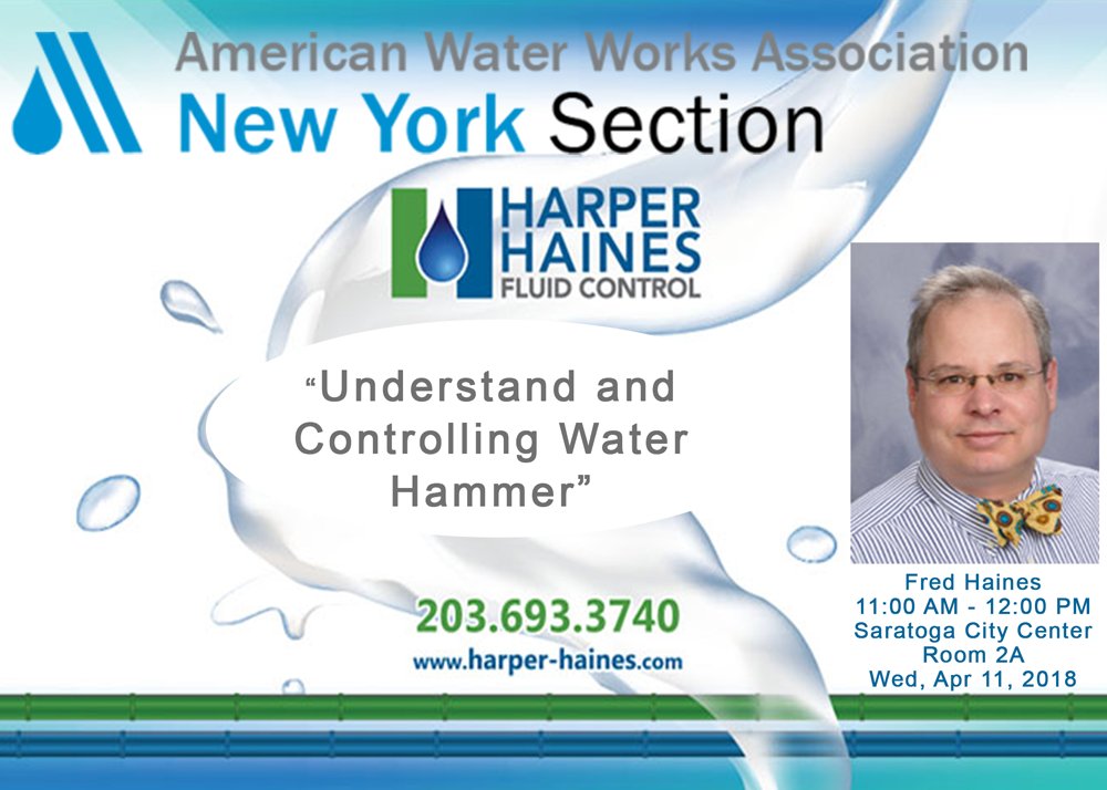 WeROLLforH2O's tweet photo. Next Wednesday – I am joining @NYSAWWA Water Event’s Learning Session 5B to speak on one of my favorite subjects, “Understand and Controlling Water Hammer”. Starting just before lunch on Wednesday, April 11, at 11:30-12:00 noon, Saratoga City Center, Rm 2A #SurgeControl #Water https://t.co/NVKcJZP758