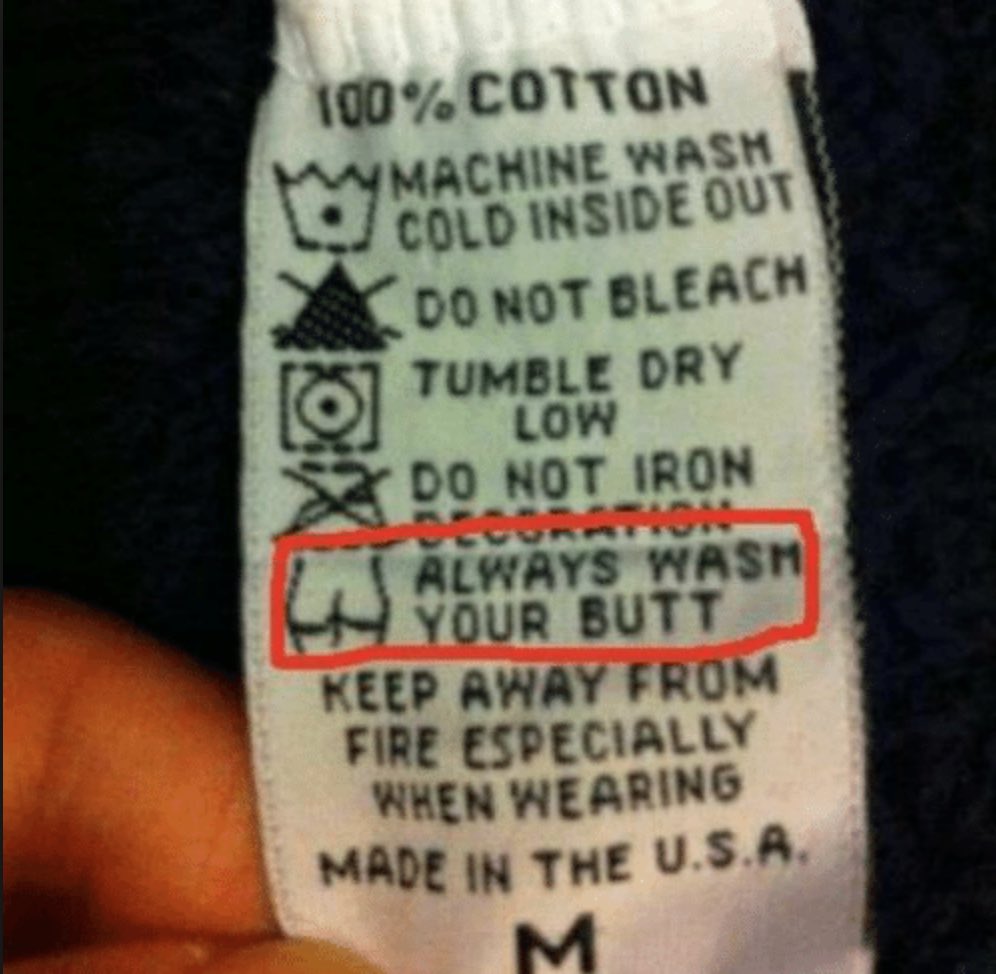 rrfabricare's tweet photo. Surely something’s don’t need to be said 😅😅 #clothinglabels #canberrasdrycleaningexperts https://t.co/429J9zi8Yj