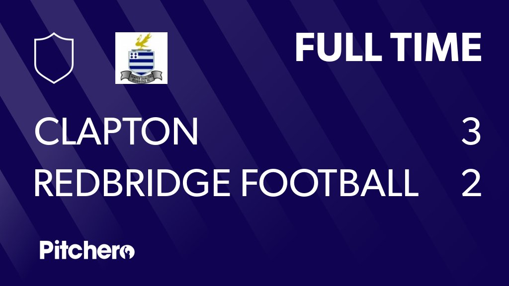TheMotormen's tweet photo. FULL TIME: Clapton 3 - 2 Redbridge Football Club
#CLARED #Pitchero
https://t.co/iNvvhSY6o2 https://t.co/mmC9utodMV
