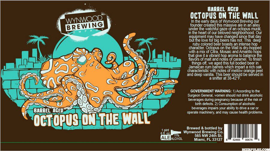 beerpulse's tweet photo. Wynwood B. A. Octopus on the Wall, aged in rum barrels, to be released on April 19
https://t.co/4SVO3Br6tC
#FLbeer #FLAbeer #MIAbeer #miamibeer #wynwood #wynwoodbrewing #beernews #beerrelease #newbeer @WynwoodBrewing https://t.co/fY3rmMu3p6