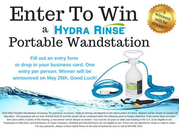 HydraRinse's tweet image. Enter to win a Hydra Rinse Portable Wandstation at the @NRAShow in May!  The wand provides 55 feet of cleaning mobility throughout your kitchen. 💦🏃‍♂️
#nationalrestaurantassociation #restaurantshow #cleanfaster