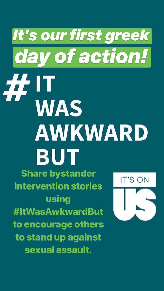 iupuipanhel's tweet photo. Encourage others to stand up against sexual assault by using #ItWasAwkwardBut to tell your story of bystander intervention! #ItsOnUs https://t.co/0cIugoESTA