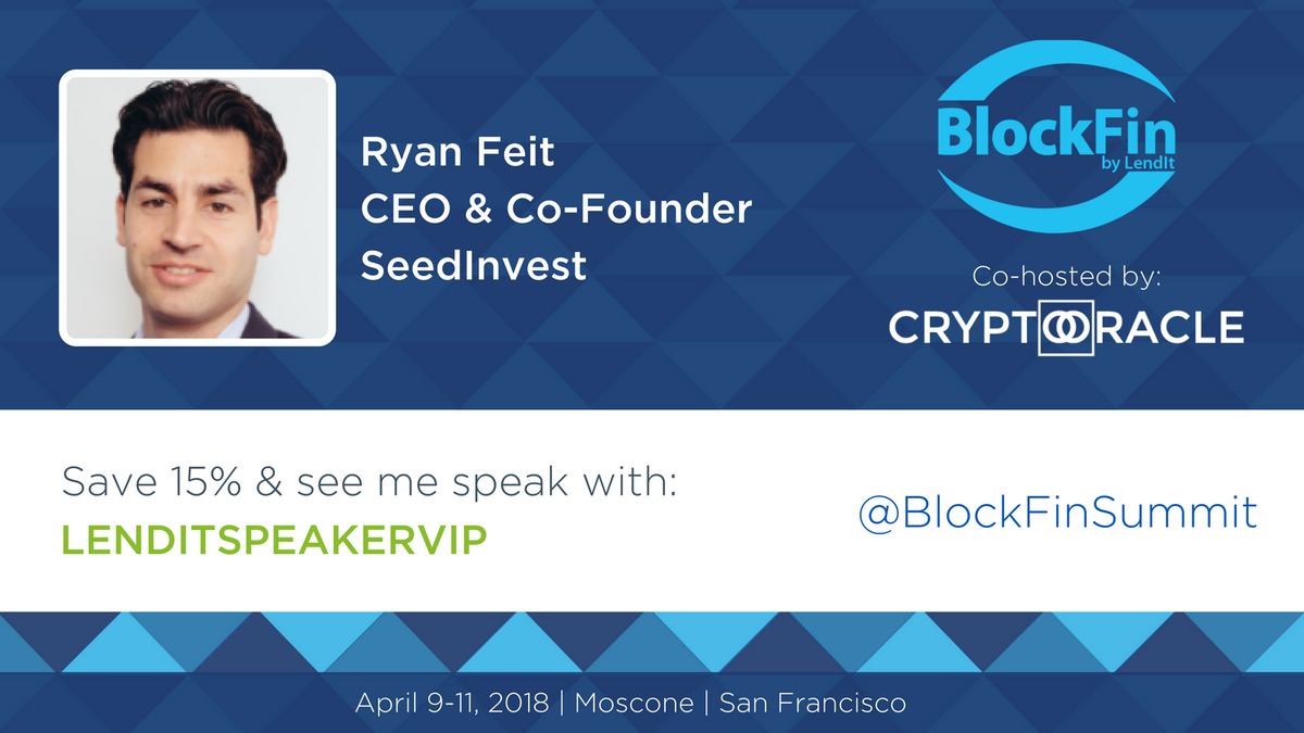 BlockFinSummit's tweet photo. #ICO regulation is coming to #Crypto so its critical to become an expert in securities laws. @ryanfeit of @SeedInvest will share Crypto Securities Regulations 101. Learn how to perform a compliant security token offering &amp; key regulatory landmines you should look out for &amp; more https://t.co/Q6xxHesoVC