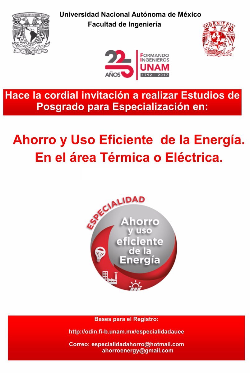 Estamos a 3 días del cierre de la convocatoria de ingreso a la especialidad.
Informes en :
WEB: odin.fi-b.unam.mx/especialidadau…
FACEBOOK: facebook.com/eaueefi/