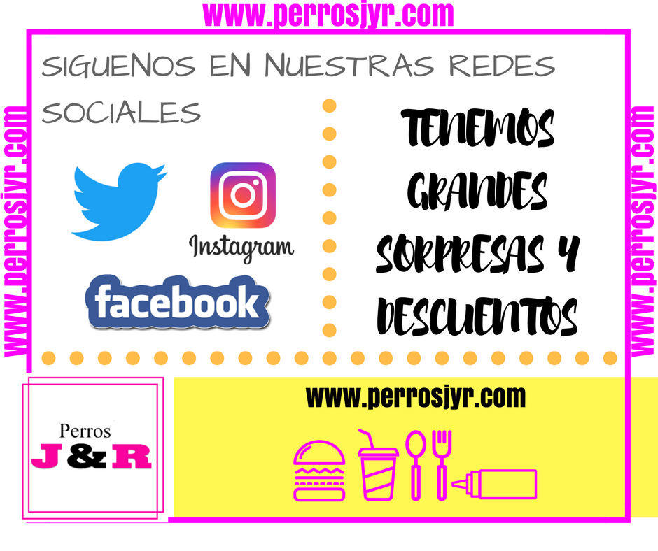 perrosjyr's tweet photo. Siguenos en todas nuestras redes sociales y mantente al dia en #promos, #descuentos, #eventos que tenemos preparados para ti ;) facil @perrosjyr
PERROS J&amp;R, instagram asi de facil, #comidasrapidas, no somos los unicos pero si los mejores. https://t.co/5yWP6numLi