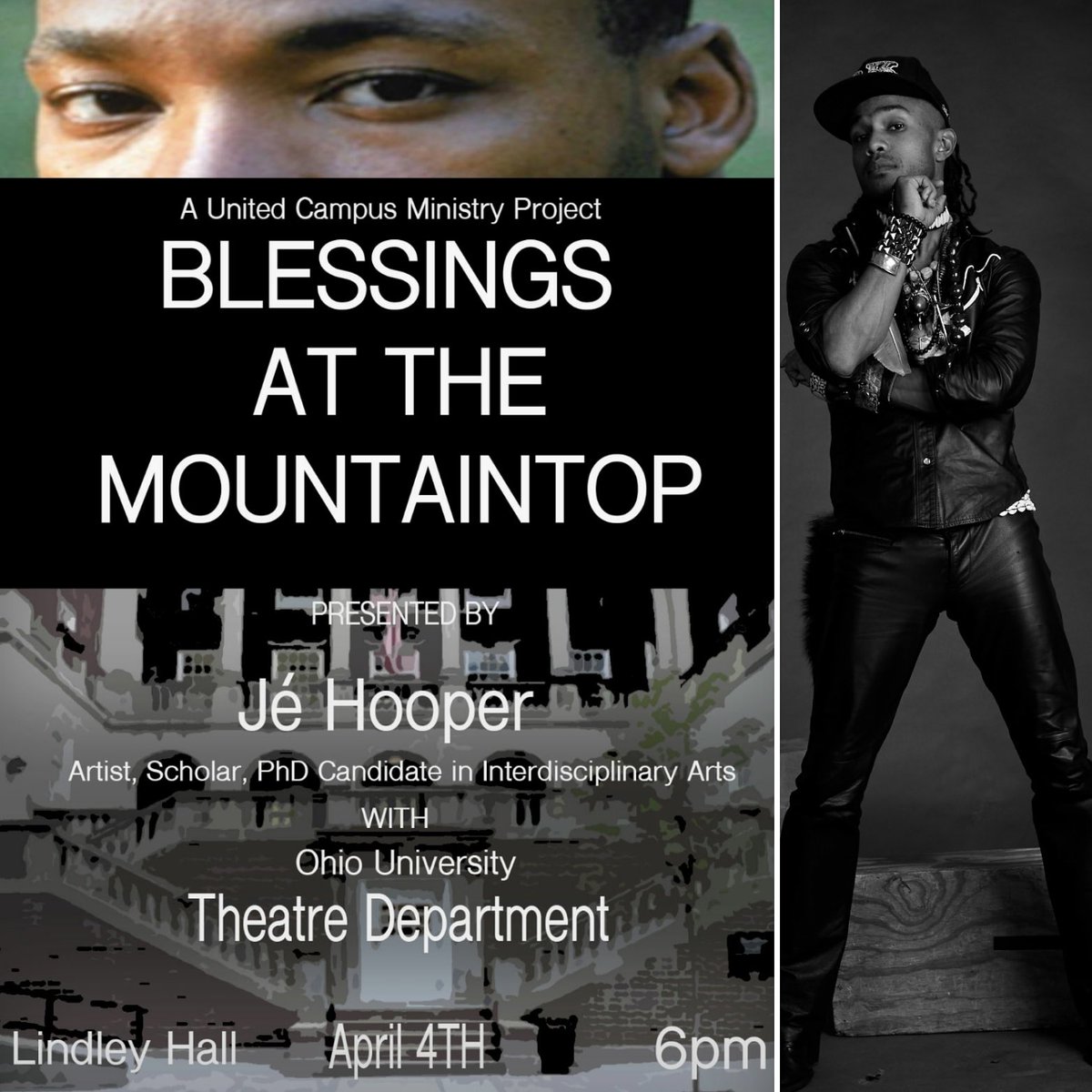 MAC_Ohio's tweet photo. This Wednesday come out for a performance piece celebrating #MLK50 with @UCMathens and @jrmhooper and @TheaterOu https://t.co/RGm2glcbyx